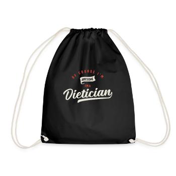 Of Course I Am Awesome I'm a Dietician - Drawstring Bag - black - Front