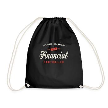 Of Course I Am Awesome I'm a Financial Controller - Drawstring Bag - black - Front