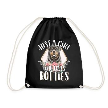 Just A Girl Who Loves Rotties Cute Funny - Drawstring Bag - black - Front