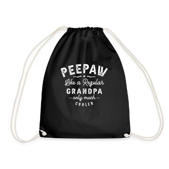 Mens Peepaw Like a Regular Grandpa Funny - Drawstring Bag - black - Front