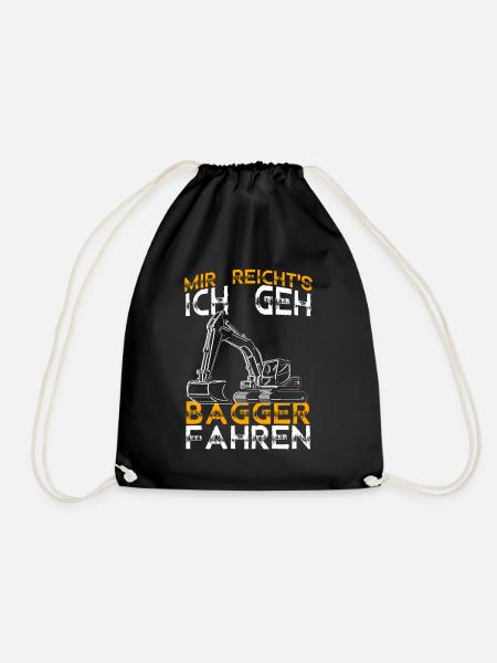 Mir reichts ich geh Bagger fahren Männer Baggerfah - Turnbeutel - Schwarz
