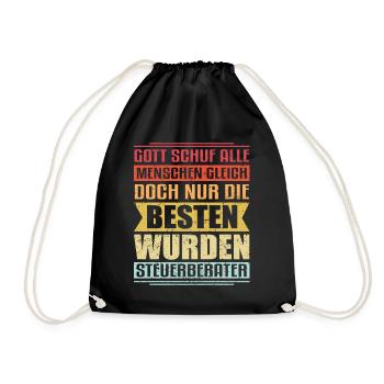 Gott Schuf Alle Menschen Gleich Steuerberater Spru - Turnbeutel - Schwarz - Vorne