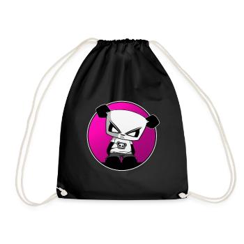 Gaming Panda Gangsta Panda lustig süß cool - Turnbeutel - Schwarz - Vorne