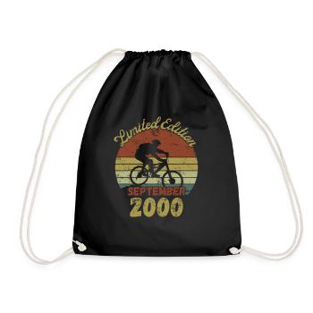 Birthday Bike Bike September 2000 - Drawstring Bag - black - Front