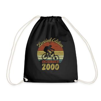Birthday Bike Bike December 2000 - Drawstring Bag - black - Front