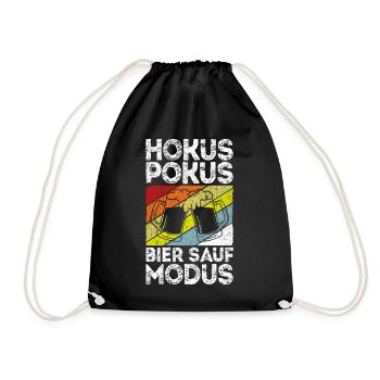 Hokus Pokus Bier Sauf Modus Geschenk Malle Party B - Turnbeutel - Schwarz - Vorne