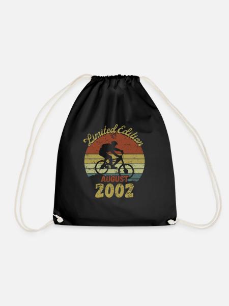 Birthday Bicycle Bike August 2002 - Drawstring Bag - black