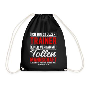 Ich bin stolzer Trainer einer verdammt tollen Mann - Turnbeutel - Schwarz - Vorne