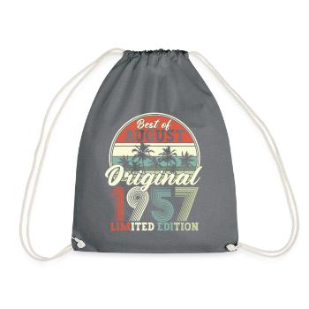 Août 1957 Vintage Anniversaire Rétro - Sac de sport léger - gris - Devant