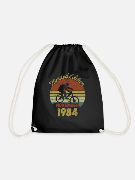 Geburtstag Fahrrad Bike Novermber 1984 - Turnbeutel - Schwarz