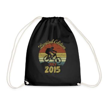 Birthday Bike Bike July 2015 - Drawstring Bag - black - Front
