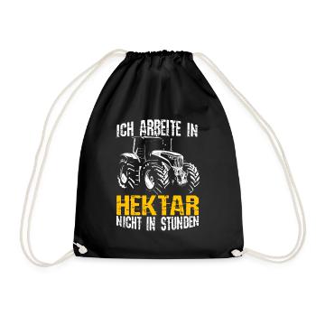 Hektar Bauer Traktor Landwirt Landwirtschaft Agrar - Turnbeutel - Schwarz - Vorne