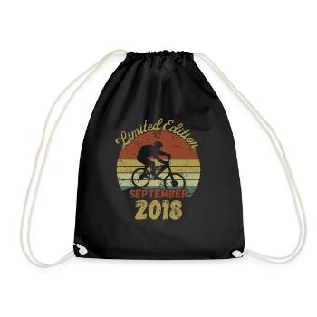 Birthday Bike Bike September 2018 - Drawstring Bag - black - Front