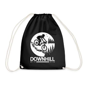 Mountain Bike Bike Downhill Biker - Drawstring Bag - black - Front
