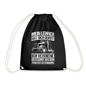 LKW-Fahrer Lustiger LKW Lastwagen Spruch Geschenk - Turnbeutel - Schwarz - Vorne