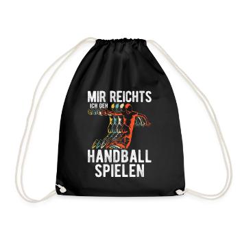 Handballer Mannschaft Handball spielen Geschenk - Turnbeutel - Schwarz - Vorne