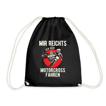 Enduro Motorrad Motocross Fahren Dirt Biker Jungen - Turnbeutel - Schwarz - Vorne