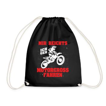 Enduro Motorrad Motocross Fahren Dirt Biker Jungen - Turnbeutel - Schwarz - Vorne