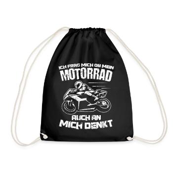 Motorrad Biker Motorradfahrer Spruch Motorrad Gesc - Turnbeutel - Schwarz - Vorne