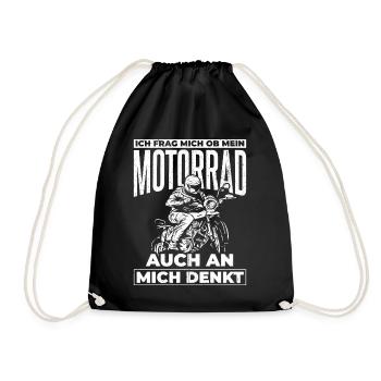 Motorrad Biker Motorradfahrer Spruch Motorrad Gesc - Turnbeutel - Schwarz - Vorne