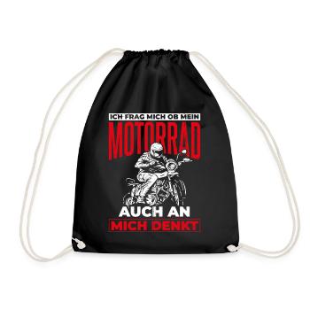Motorrad Biker Motorradfahrer Spruch Motorrad Gesc - Turnbeutel - Schwarz - Vorne