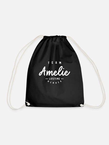 Team Amelie Lifetime Member Personalisierter Name - Turnbeutel - Schwarz