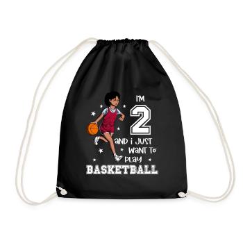 Une fille joue au basket-ball - J’ai 2 ans - Sac de sport léger - noir - Devant