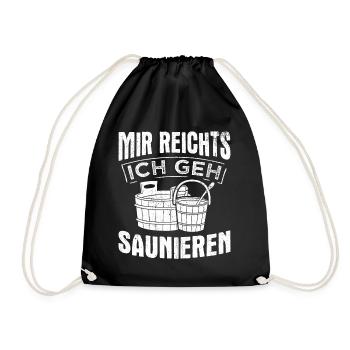 Sauna Wellness Saunagänger Finnische Sauna Spruch - Turnbeutel - Schwarz - Vorne