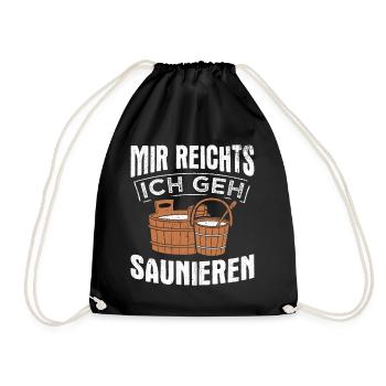 Saunameister - Geschenk Sauna Spruch Saunieren - Turnbeutel - Schwarz - Vorne