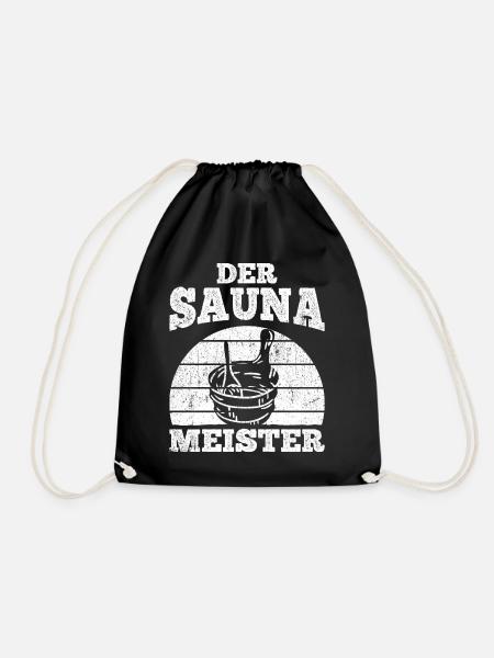 Saunameister - Geschenk Sauna Spruch Saunieren - Turnbeutel - Schwarz