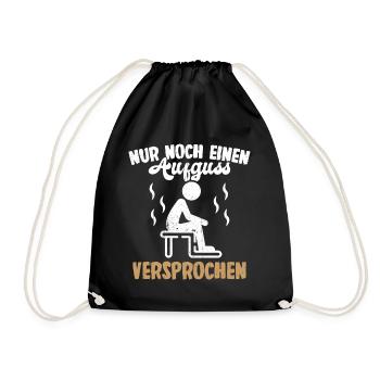 Sauna Wellness Saunagänger Finnische Sauna Spruch - Turnbeutel - Schwarz - Vorne