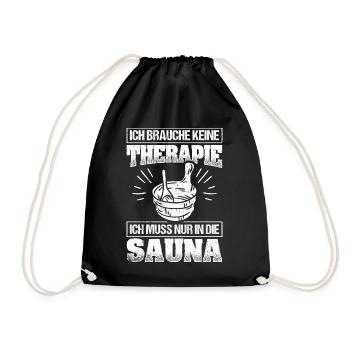 Saunameister - Geschenk Sauna Spruch Saunieren - Turnbeutel - Schwarz - Vorne