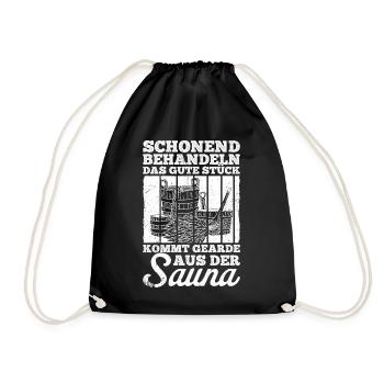 Sauna Wellness Saunagänger Finnische Sauna Spruch - Turnbeutel - Schwarz - Vorne
