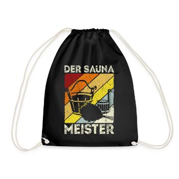 Sauna Wellness Saunagänger Finnische Sauna Spruch - Turnbeutel - Schwarz - Vorne
