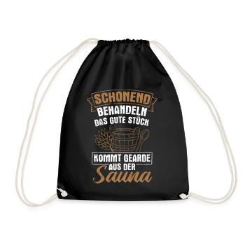 Sauna Wellness Saunagänger Finnische Sauna Spruch - Turnbeutel - Schwarz - Vorne