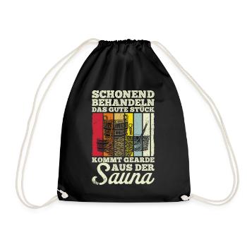 Saunameister - Geschenk Sauna Spruch Saunieren - Turnbeutel - Schwarz - Vorne