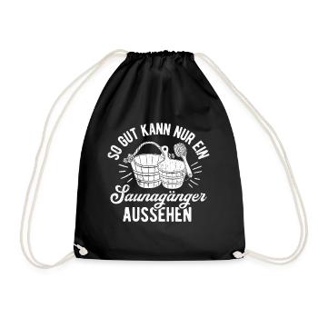 Saunameister - Geschenk Sauna Spruch Saunieren - Turnbeutel - Schwarz - Vorne