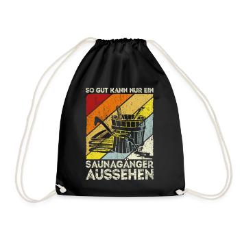 Sauna Wellness Saunagänger Finnische Sauna Spruch - Turnbeutel - Schwarz - Vorne