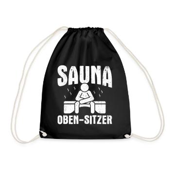Saunameister - Geschenk Sauna Spruch Saunieren - Turnbeutel - Schwarz - Vorne