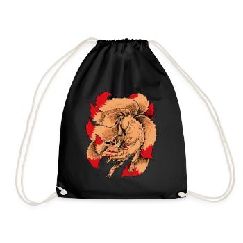 Figurine Japonaise Yokai Kitsune - Sac de sport léger - noir - Devant