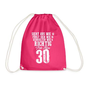 Vintage 30 Jahre Mann 30ter Geschenk 30. Geburtsta - Turnbeutel - Fuchsia - Vorne