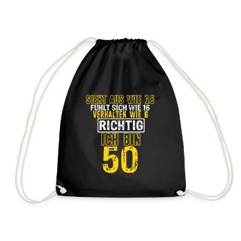 Vintage 50 Jahre Mann 50ter Geschenk 50. Geburtsta - Turnbeutel - Schwarz - Vorne