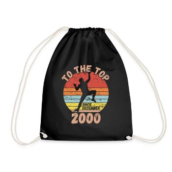 Birthday Climbing Bouldering since December 2000 - Drawstring Bag - black - Front