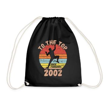 Birthday Climbing Bouldering since February 2002 - Drawstring Bag - black - Front