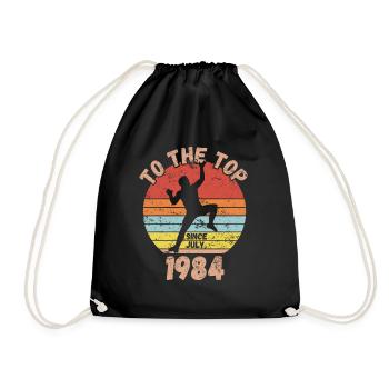 Birthday Climbing Bouldering since July 1984 - Drawstring Bag - black - Front