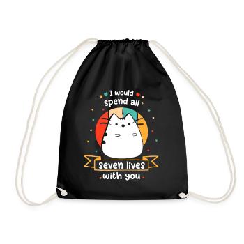 Cat Funny Cats Saying Kitten Comic Hangover - Drawstring Bag - black - Front