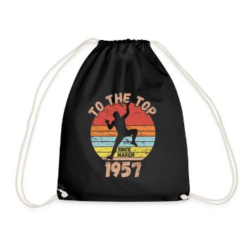 Birthday Climbing Bouldering since March 1957 - Drawstring Bag - black - Front