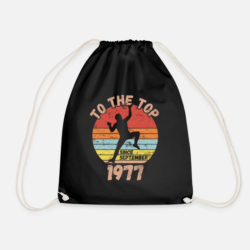 Geburtstag Klettern Bouldern seit September 1977 - Turnbeutel - Schwarz