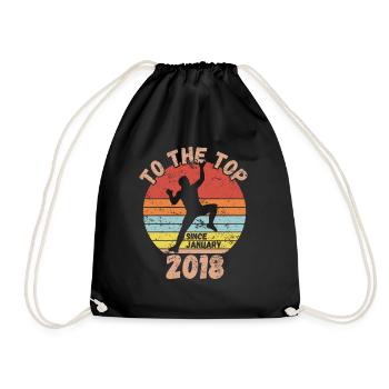 Birthday Climbing Bouldering since January 2018 - Drawstring Bag - black - Front