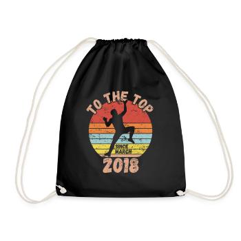 Birthday Climbing Bouldering since March 2018 - Drawstring Bag - black - Front